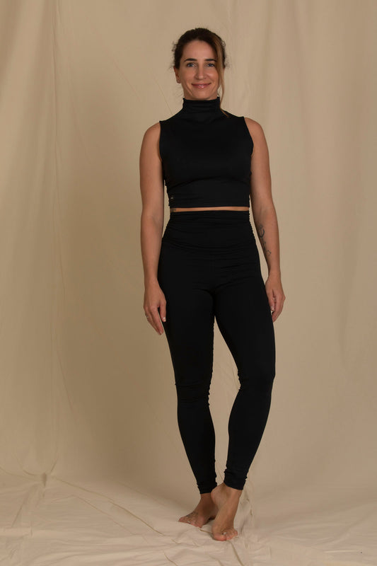 Draped Waist Legging - Black Strength