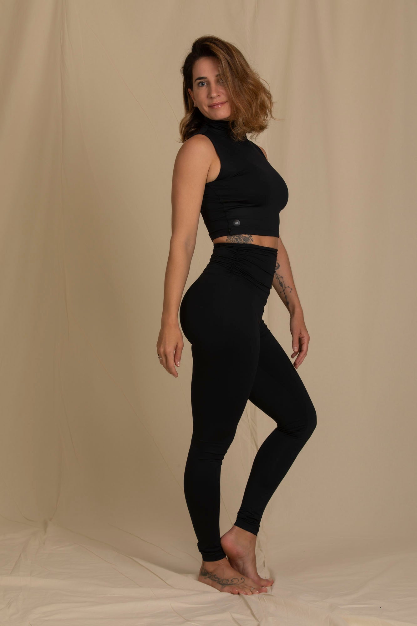 Draped Waist Legging - Black Strength