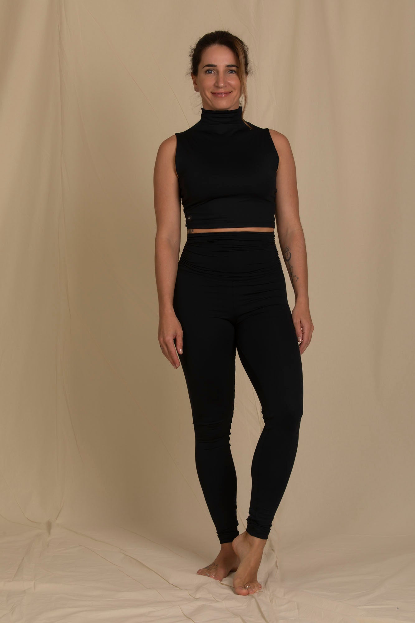 Draped Waist Legging - Black Strength