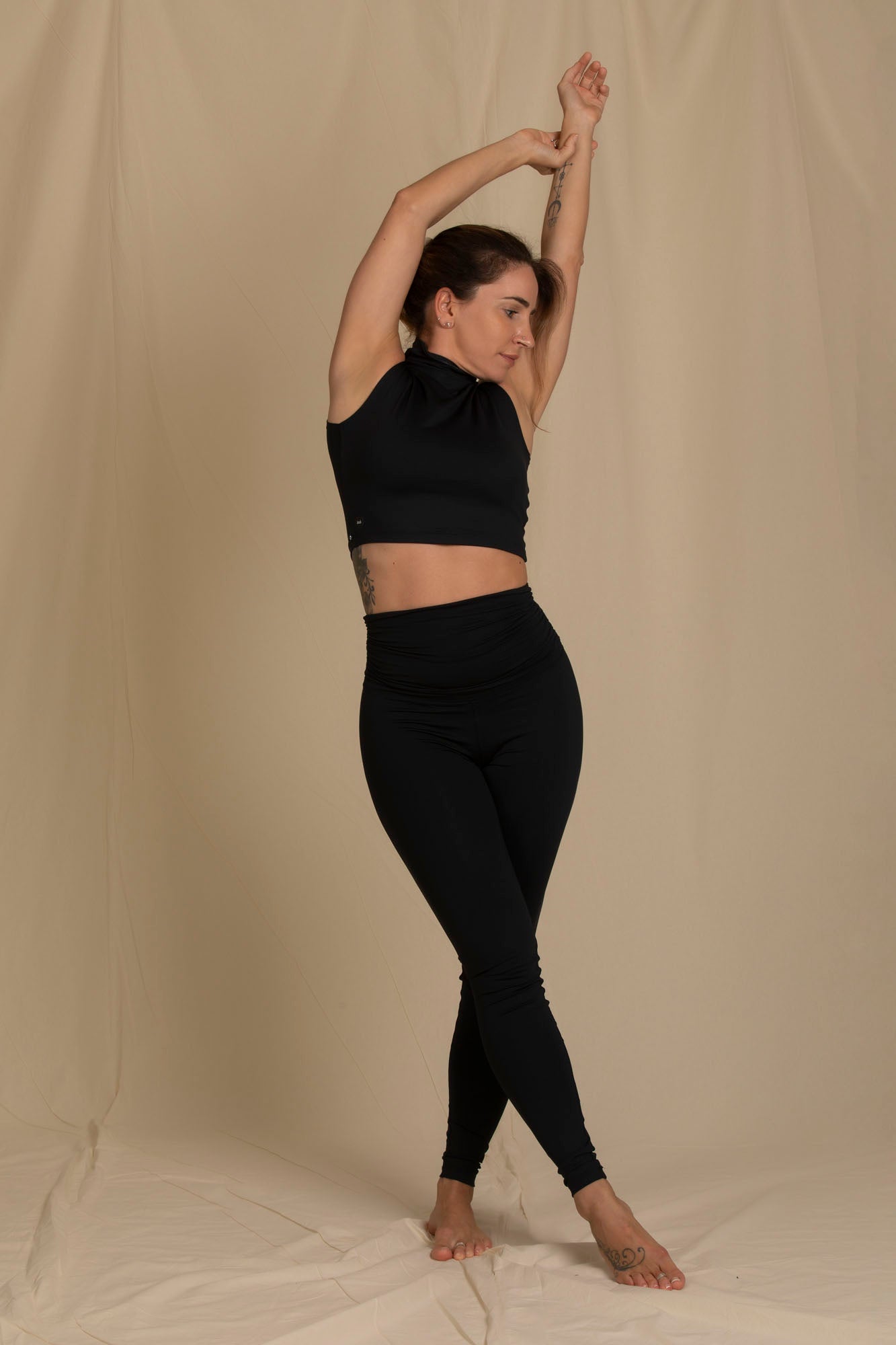 Draped Waist Legging - Black Strength