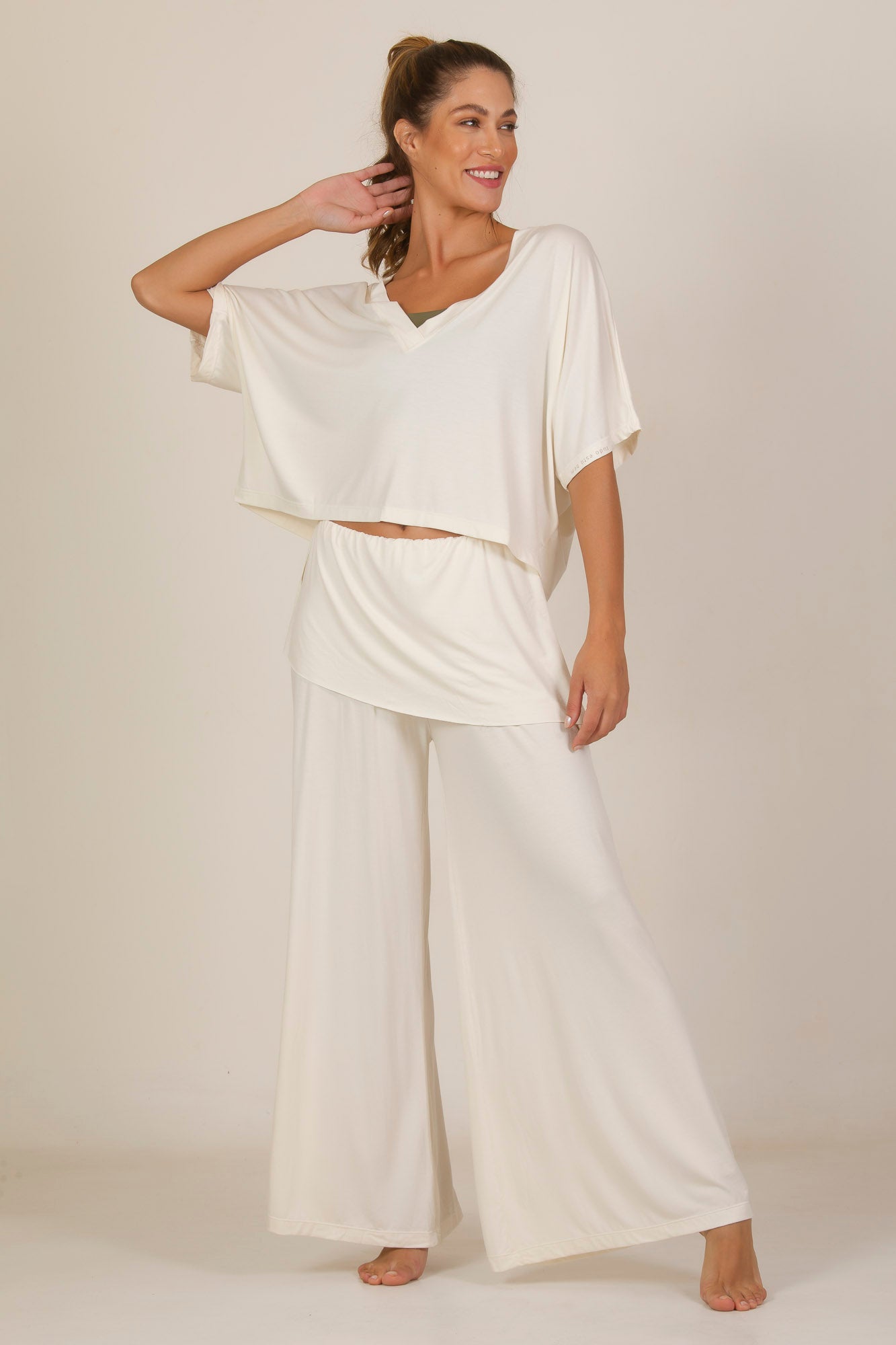 Wide Leg Pants - Off white Presence