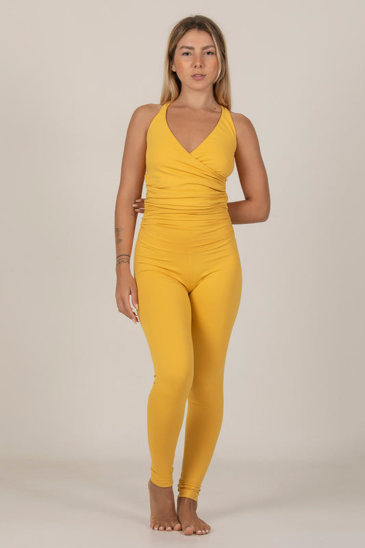 Draped Waist Legging - Curcuma Prosperity